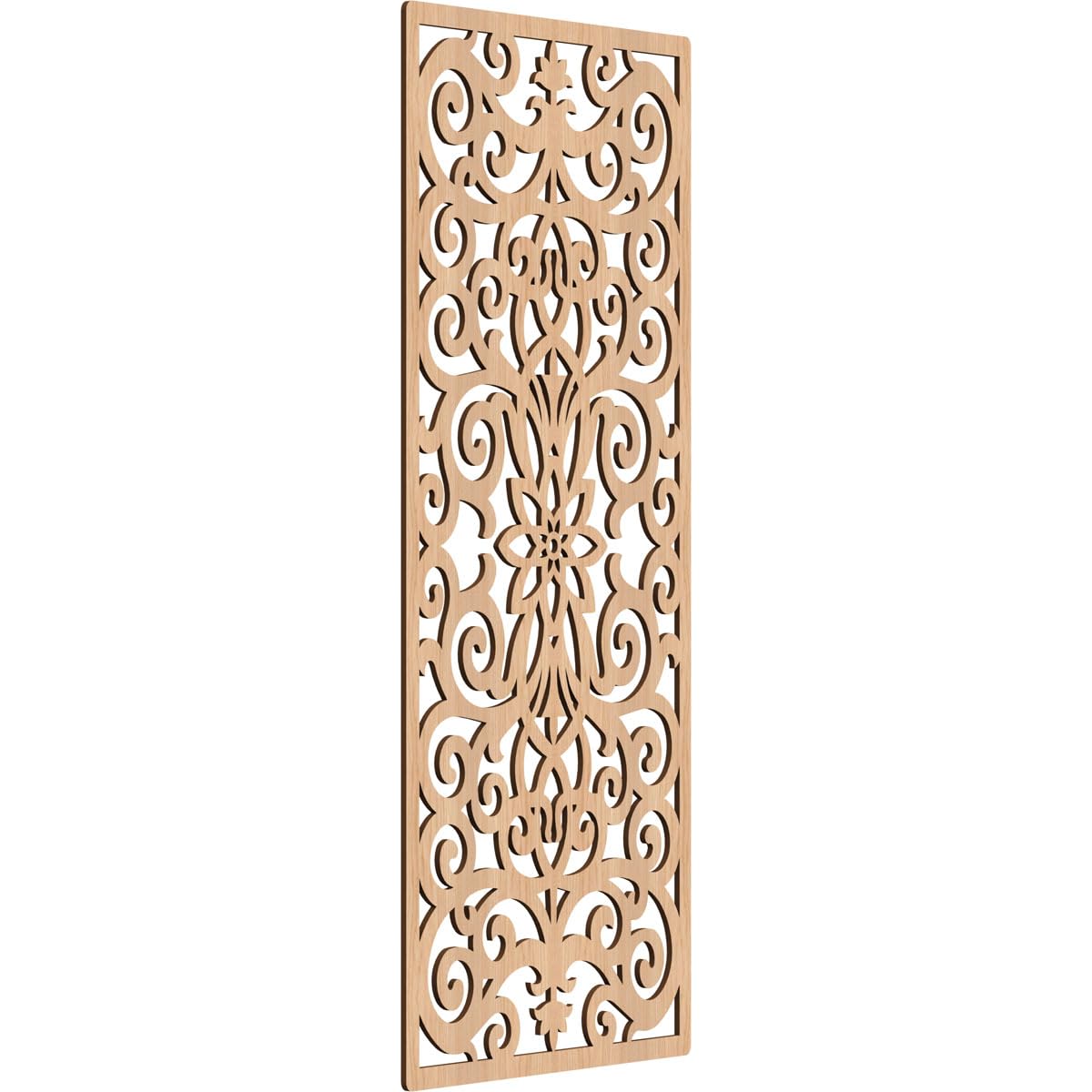 Buel Decorative Pierced Fretwork Wood Wall Panels, 21 3/8"W x 54 3/8"H x 1/4"T, Hickory