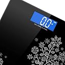 SKADIOO weight machine, digital weight machine, weight machine for home, weight machine for kitchen, weight machine for human body, weight machine with body fat percentage, weighing machine, Black (flower Printed Digital Bathroom Scales) gallery image