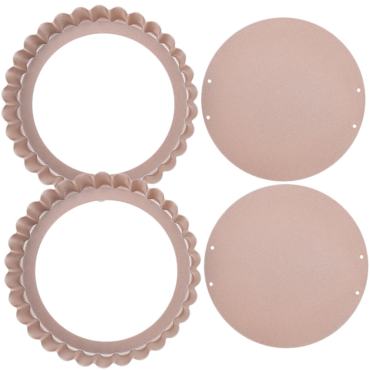 COLLBATH 2pcs Tart Pans with Removable Bottom Non Stick for Baking Quiches Tarts and Cakes Easy to Clean Dishwasher Design