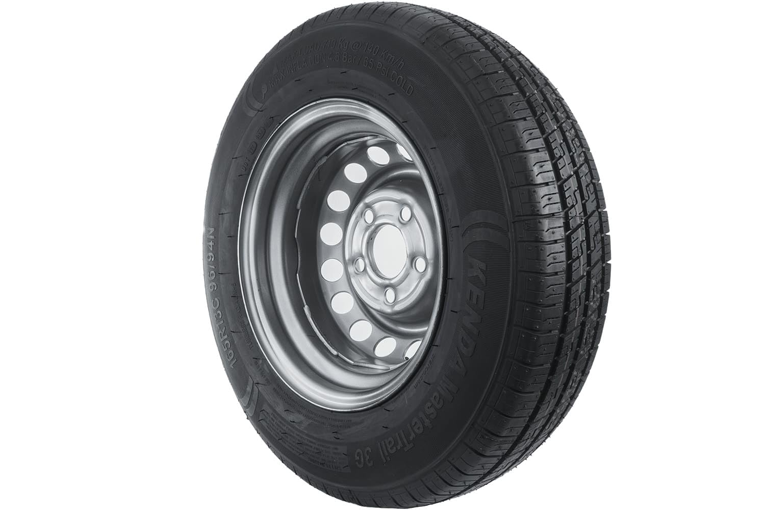 Stahlrad KENDA 165/80 R13C 96/94N verstärkt 5x112 ET30 – 13 Zoll Komplettrad für Anhänger mit Stahlfelge 4,5Jx13 H2 und 710 kg Tragfähigkeit für schwere Lasten und Transport