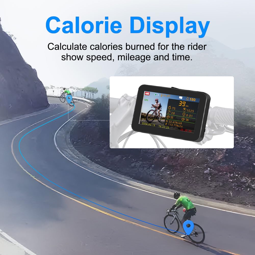 VSYSTO Fahrradspiegel, Fahrrad Rückfahrkamera mit 4,3" HD Monitor, Dashcam Fahrrad, Nachtsicht, Aufzeichnung von Kilometerstand, Geschwindigkeit, Kalorien,für Mountainbike, Rennrad und Elektrofahrrad
