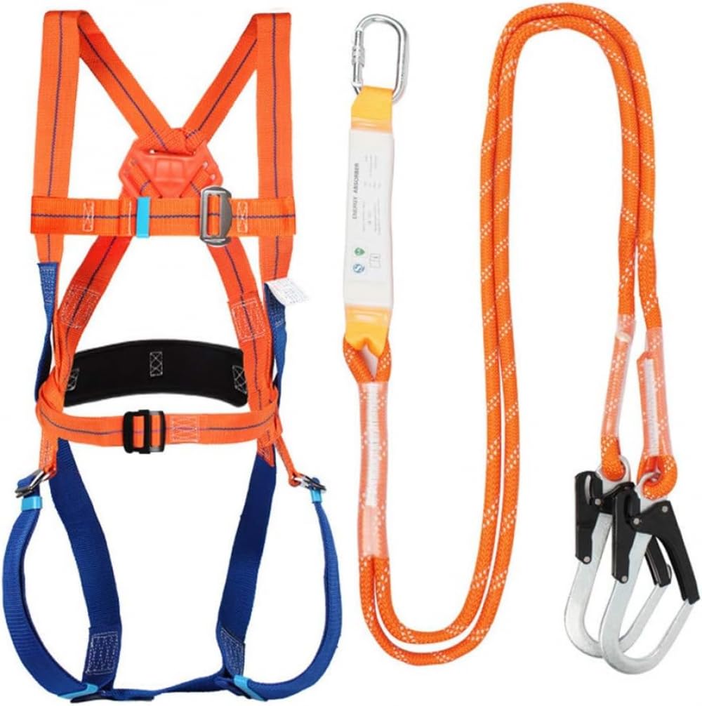 Harnais Antichute, Kit De Protection Antichutes, Harnais d'escalade Protection Antichute De Sécurité Complète du Corps,Portante 100 Kg pour Ceinture, Ceinture De Sécurité