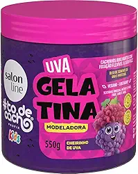 Salon Line, Gelatina Modeladora, #TodeCacho Kids, Uva, Vegano - Para Cabelos Ondulados, Cacheados e Crespos, 550g