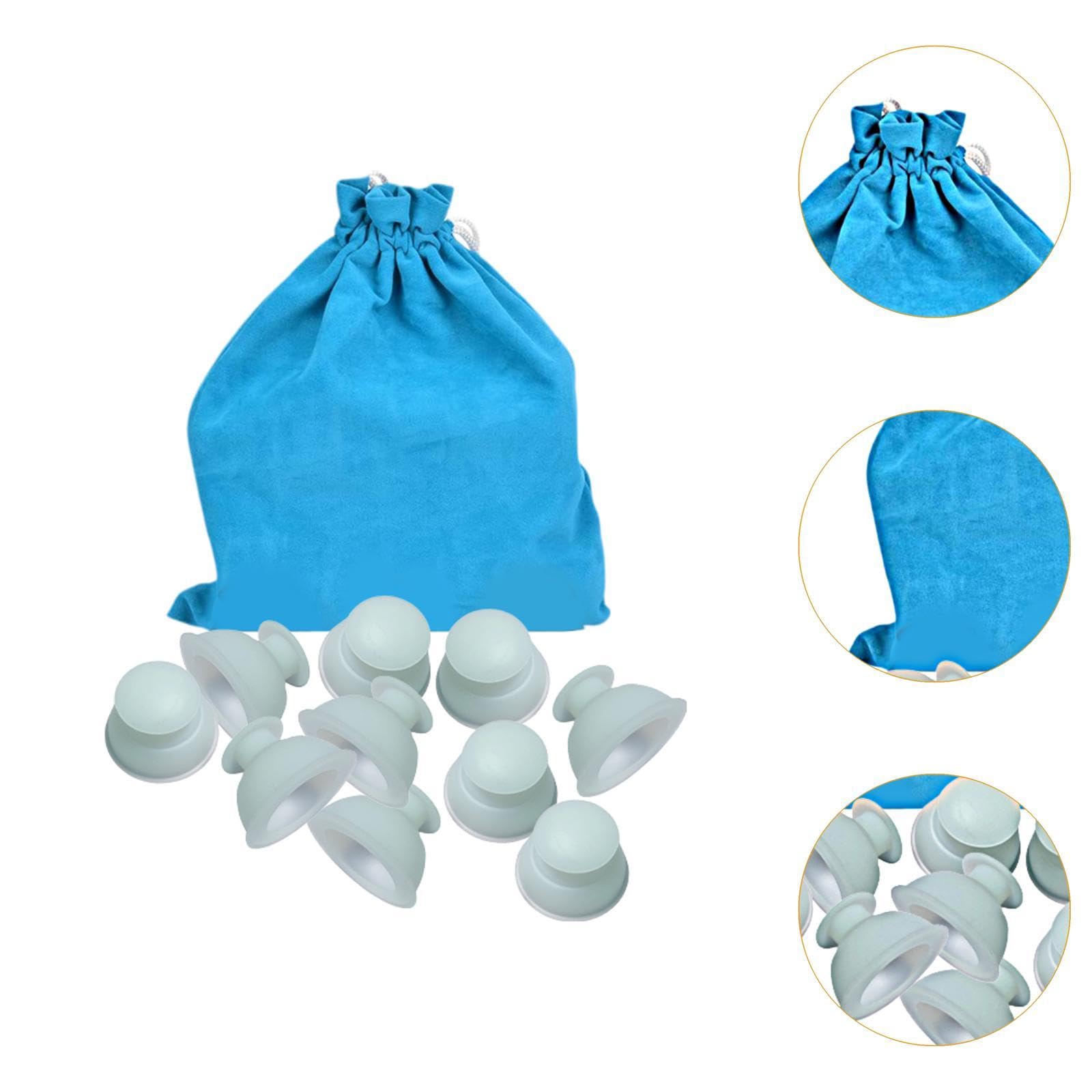 Juego de 10 Ventosas de Silicona Profesionales para Masaje con Ventosas de Vacío para Brazos, Relajación Corporal Y Espalda, Blanco
