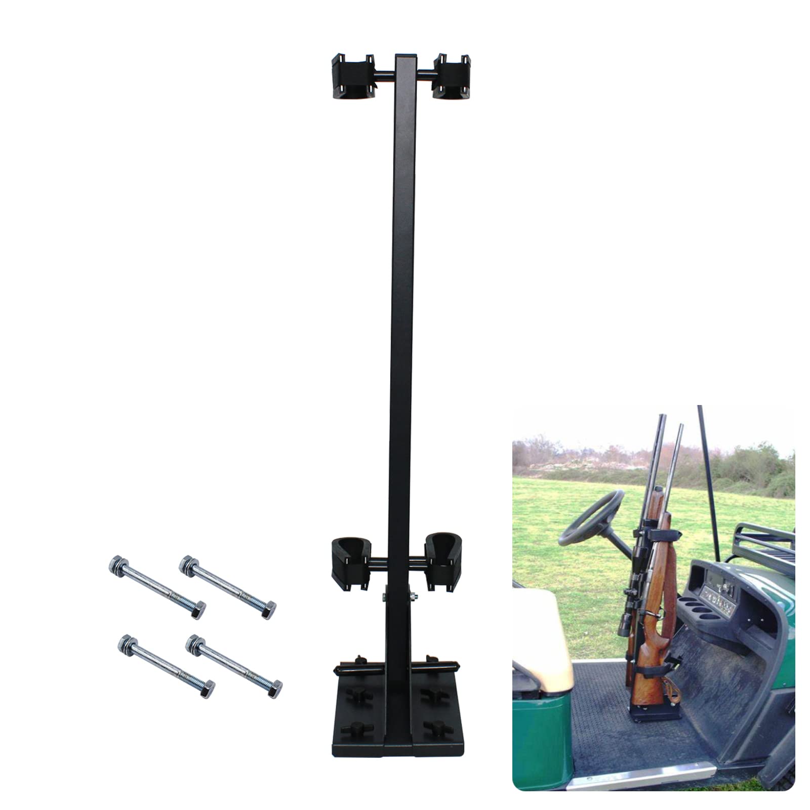LAFORMO Golf Cart Gun Rack Universal Stand Up Gun Holder Fit Club Car