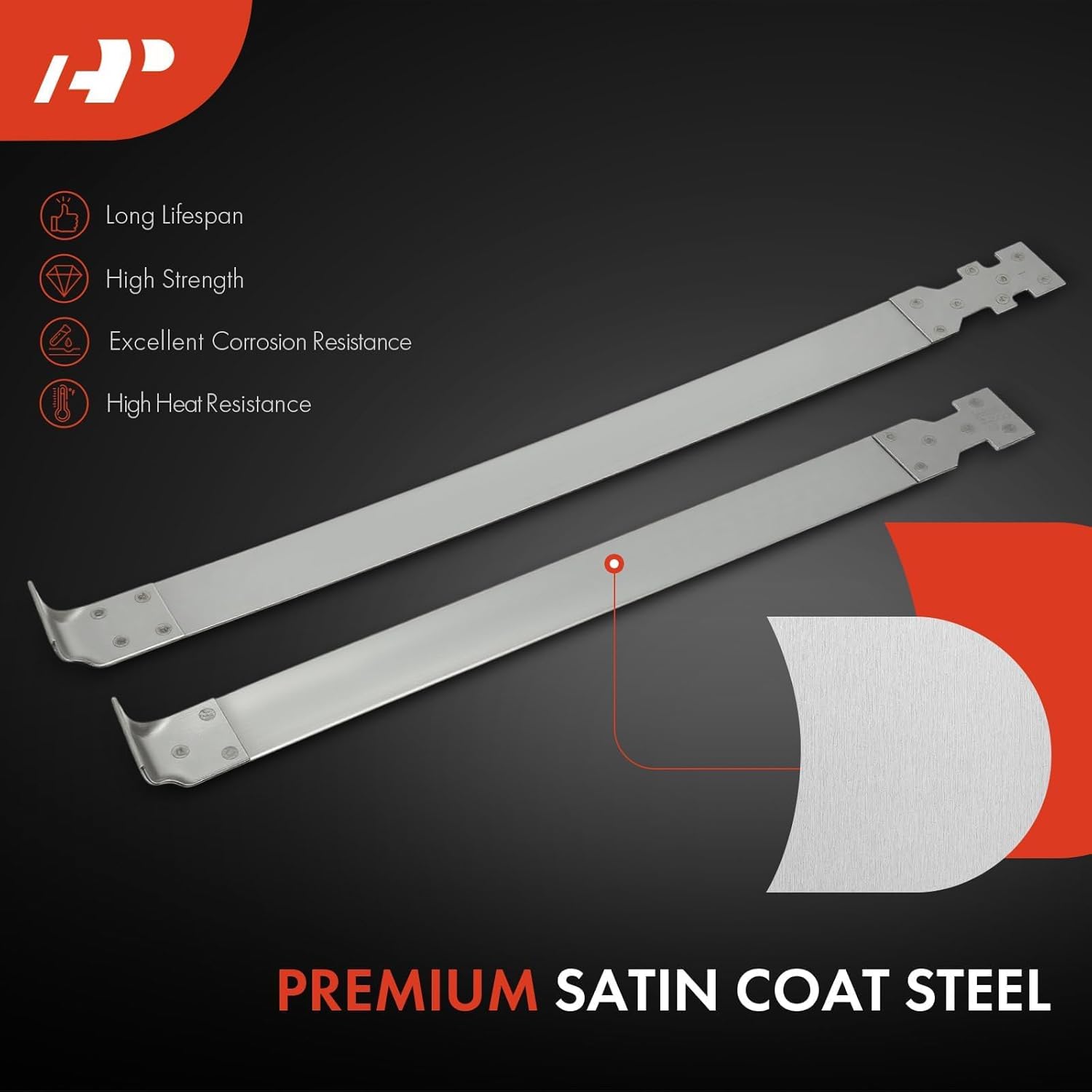 A-Premium 19 Gallon Tank Side Fuel Tank Strap Compatible with Ford F-100 1980-1983, F-150 1980-1997, F-250 1980-1997, F-250 HD 1997, F-350 1980-1997, F-Super Duty 4X2 1988-1997, with 19 Gallon Tank