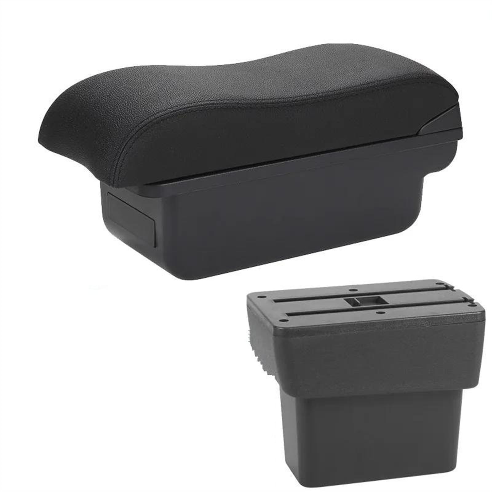 NOHEEU Armrest Box With Multifunctional Support PU Upholstered Car Interior Modification Accessories For Note 2016-2022(C2 Black line NO USB)