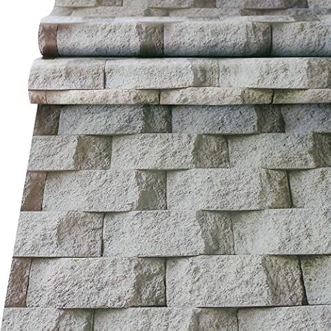 Vinyl Wallpaper Stone Paper Stone Textured Wallpaper Peel & Stick Self-Adhesive Wallpaper Grey Rock Gravel Pattern Wallpaper Print Paper Cover