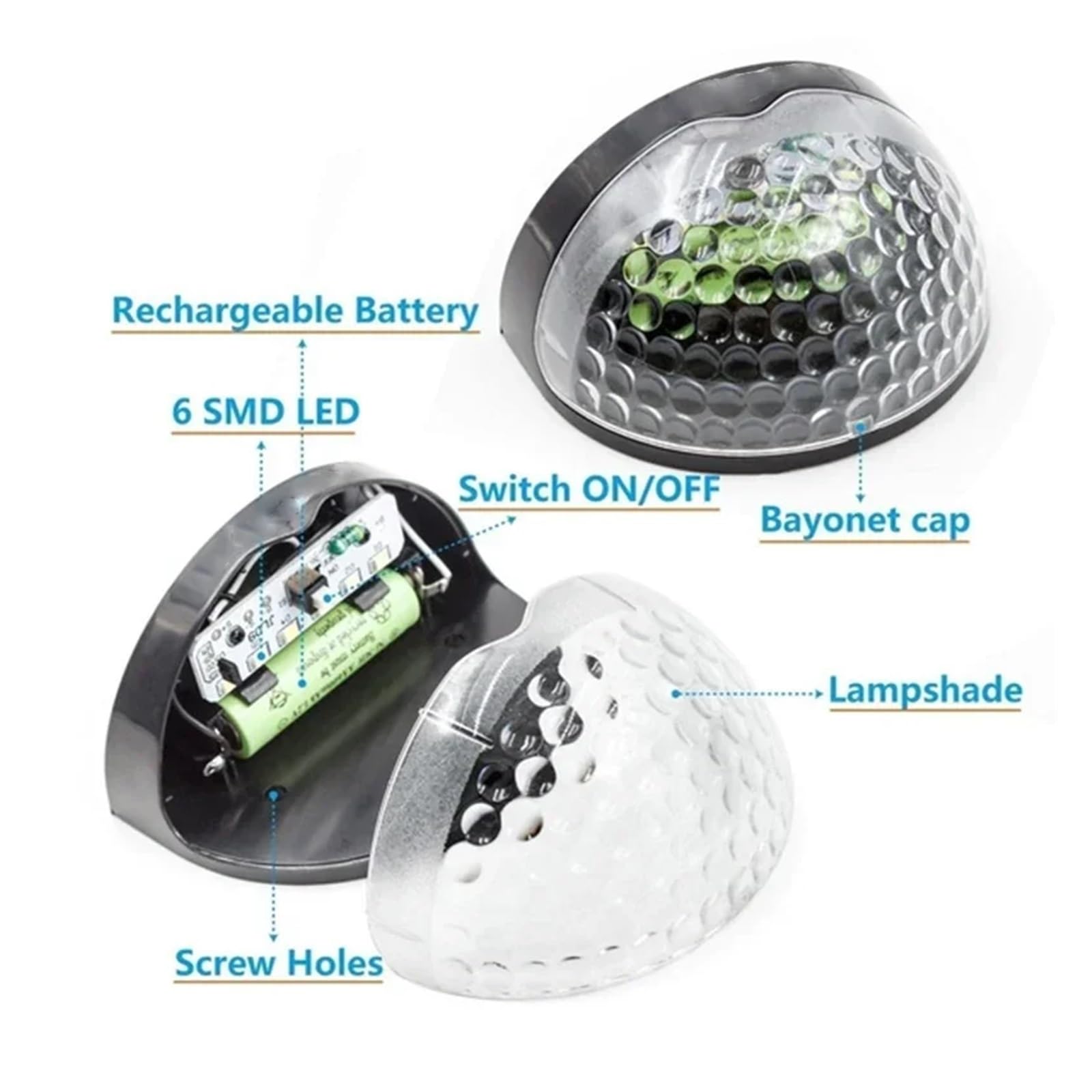 Luz Solar LED, Lámparas De Pared For Exteriores, Energía For Jardín, Lámpara Impermeable For Valla, Decoración Navideña, Led Adorno Brillante Y Suave(White Shell-White,12Pcs)