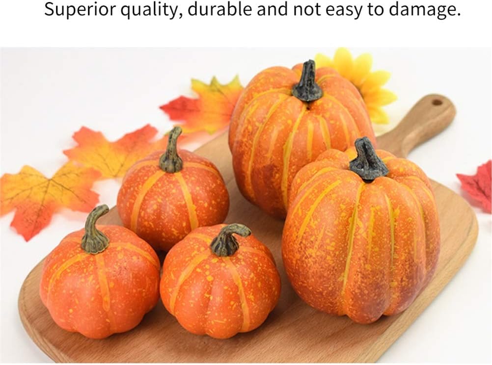 Faux Pumpkins for Outdoor Fall Decor 7 Large Fall Pumpkin Decor Orange Fake Pumpkin Decorations Harvest Faux Foam Pumpkins for Halloween Thanksgiving Party Decor