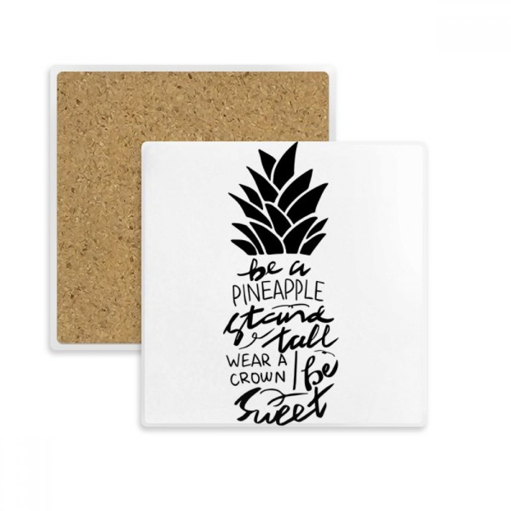 Dessous de verre en pierre absorbante avec citation ananas lot de 2