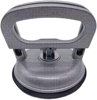 Zanyer Glass Suction Cup Heavy Duty Aluminum Vacuum Handle Glass Puller Lifter Tile Floor Gap Fixer for Lift Glass, Window, Tile, Granite, Objects Moving and Lifting (Silver Single Plate))