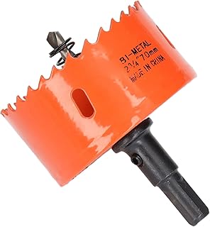 Hole Saw, Cut 2 3/4 in. BiMetal Hole Saw Easy Chip Evacuation Rust Resistant for Wood PVC Metal