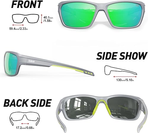 Miniatura 9 de BLBAN Lentes de sol polarizados deportivos para hombres y mujeres, ligeras, marco TR90, béisbol, ciclismo, correr, lentes TAC