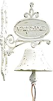 Vista 1 de Sungmor - Campana de hierro fundido para colgar en la pared en estilo rústico blanco, señal de bienvenida, estilo vintage de granja, campana