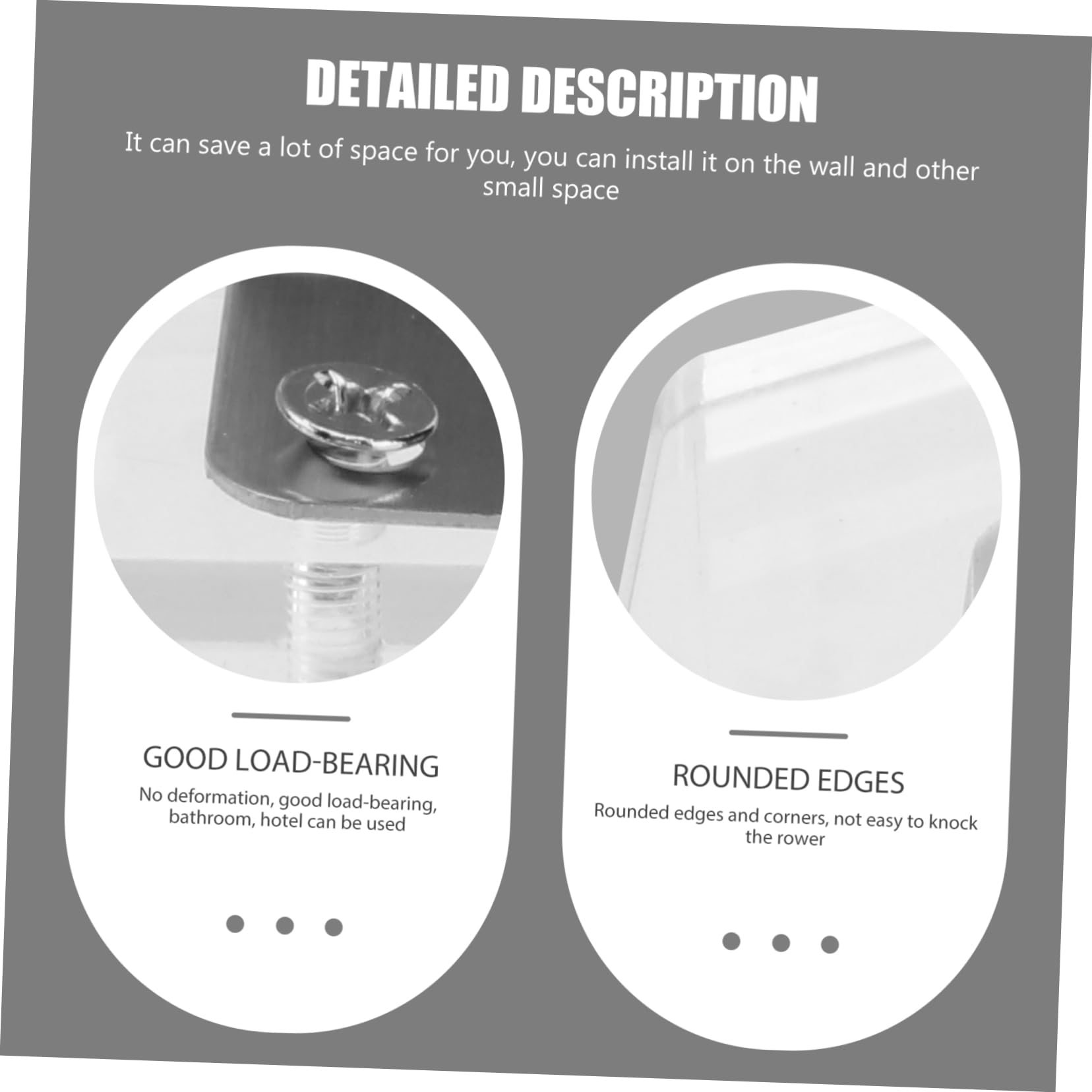 Cabilock 3 Pezzi Supporto Per Asciugacapelli Compatibile Con Piastra Per Supporto Da Parete Robusto Ripiano Per Asciugacapelli in Acrilico