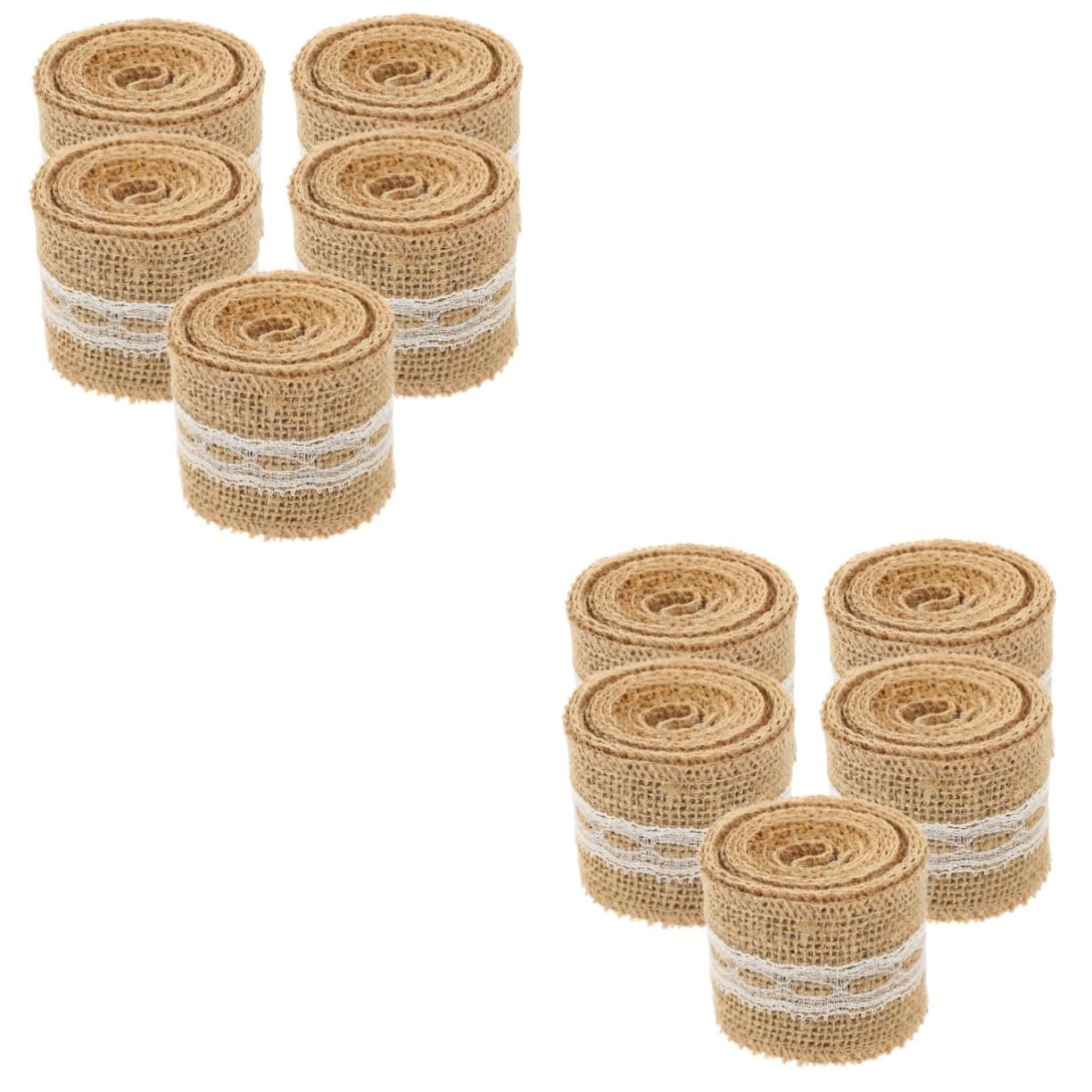 SHINEOFI 10rotoli Di Raso Juta Con Pizzo Per Decorazioni Feste Regali e Progetti Fai Da Te Nastro Elegante Per Atmosfere Festive e Creazioni Artigianali