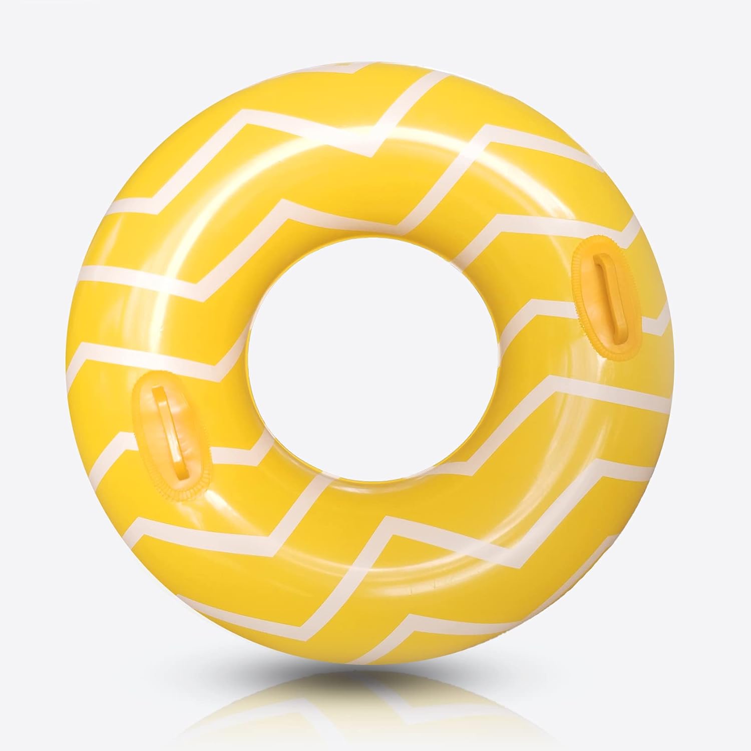 Big summer Inflatable Swimming Ring for Children & Adults, Blow Up Swim Tube for Teens Age 8+ (Yellow) : Toys & Games