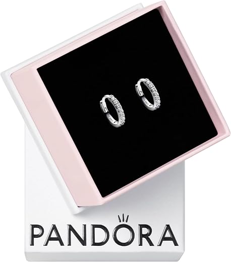 🚫 [CADUCADO] 🔥 PANDORA Timeless 293015C01 Sterling Silver Sparkling Cubic Zirconia Huggie Earrings