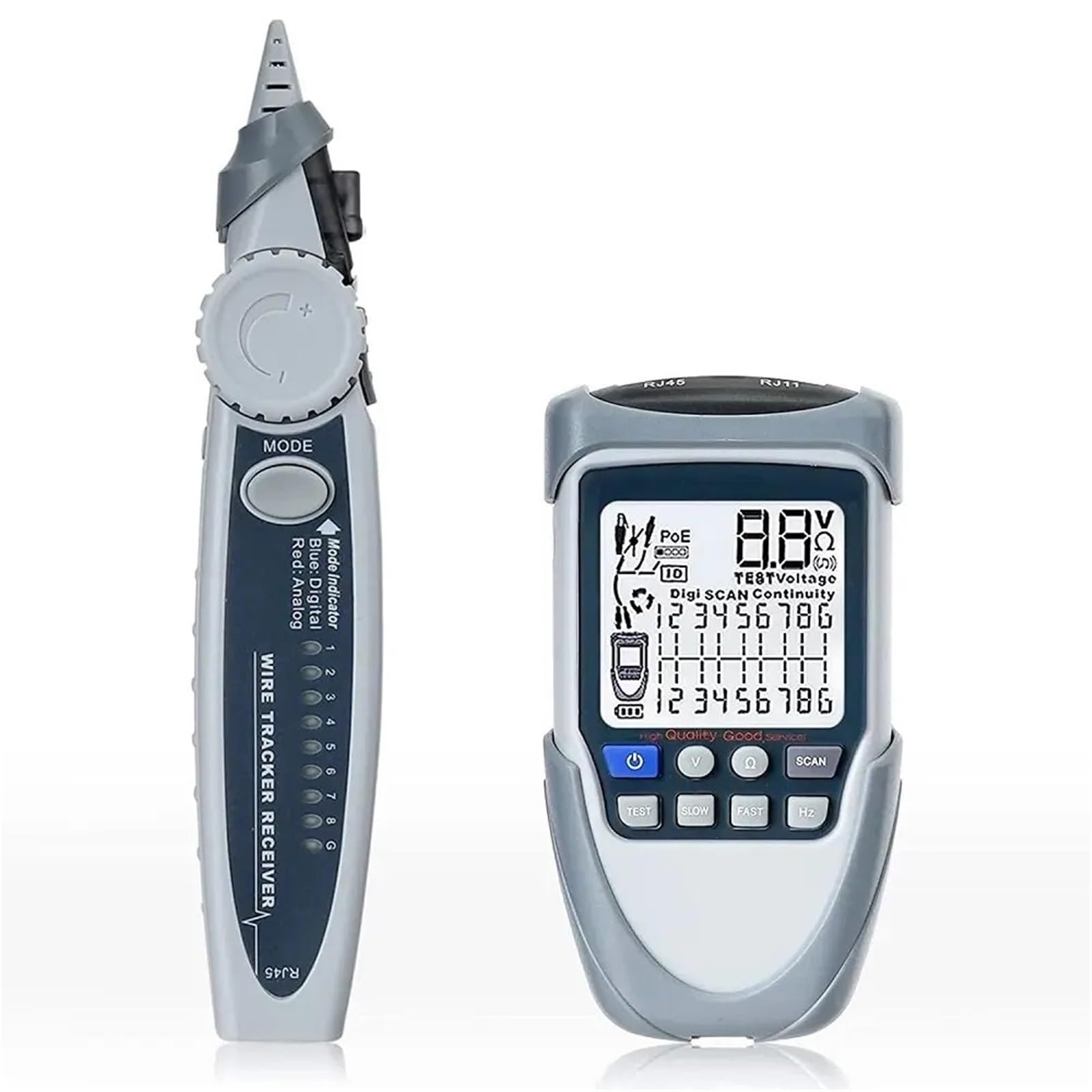Cable Tracker, Network Cable Tester LAN Line Finder PoE Test Digitalized Tracing Breakpoint Ethernet Checking