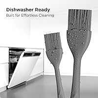 Vista 6 de Kitchen Mama WaltzGrip Platinum Silicone Basting Pastry Brush: Set of 2 Heat-Resistant Brushes for Cooking, Baking, Grilling, and Spreading Oil or