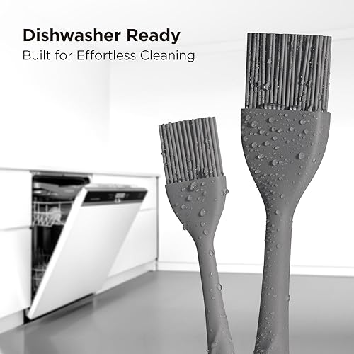 Miniatura 6 de Kitchen Mama WaltzGrip Platinum Silicone Basting Pastry Brush: Set of 2 Heat-Resistant Brushes for Cooking, Baking, Grilling, and Spreading Oil or