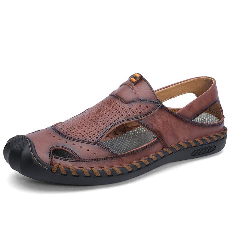 Sandalias deportivas para hombres con punta de cuero cerrada para trekking cómodo