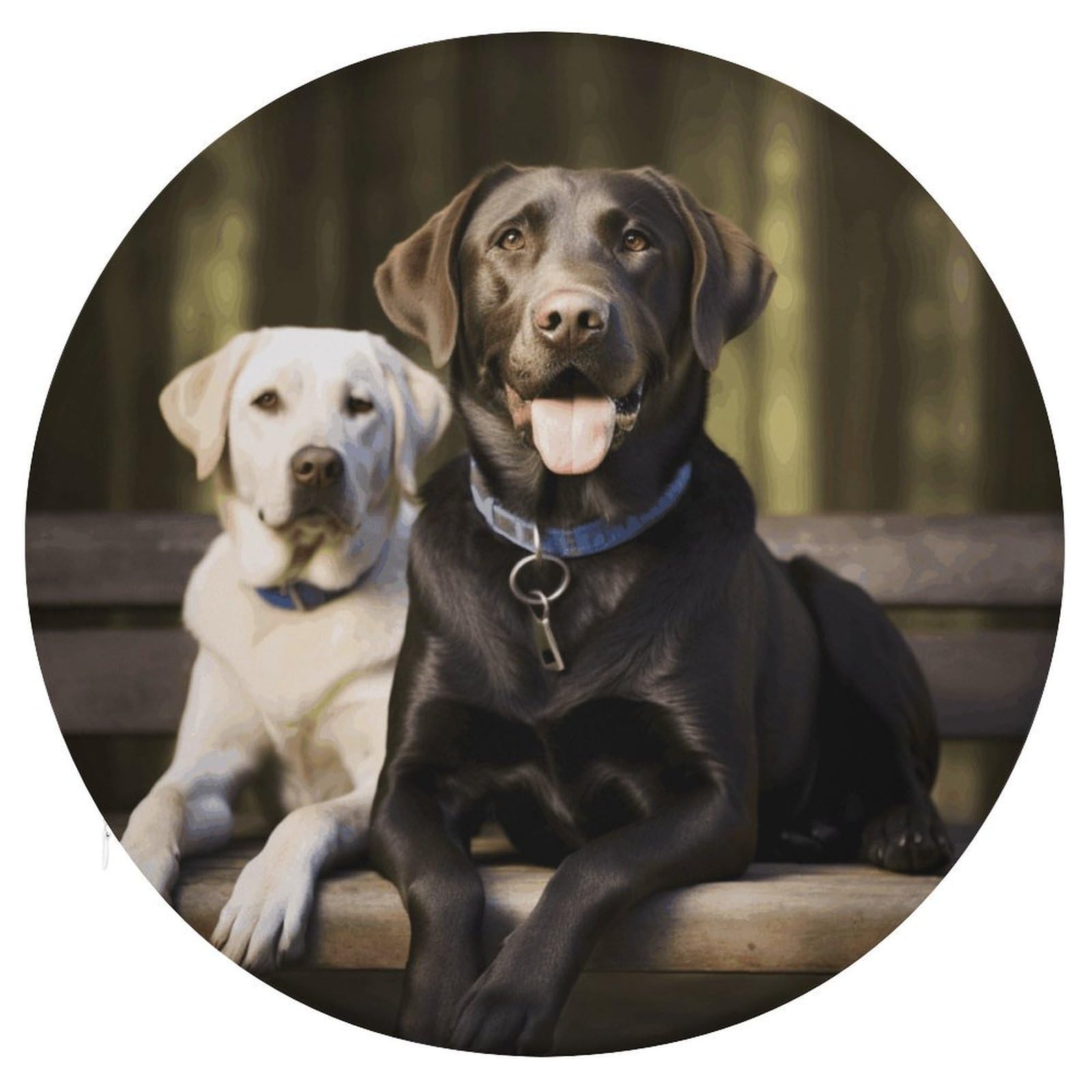 JTREHY Labrador Cushion Soft Breathable Round Cushions Multi-Functional with Zipper Floor Pillows Cushion for Various Indoor Occasions Chair Pad