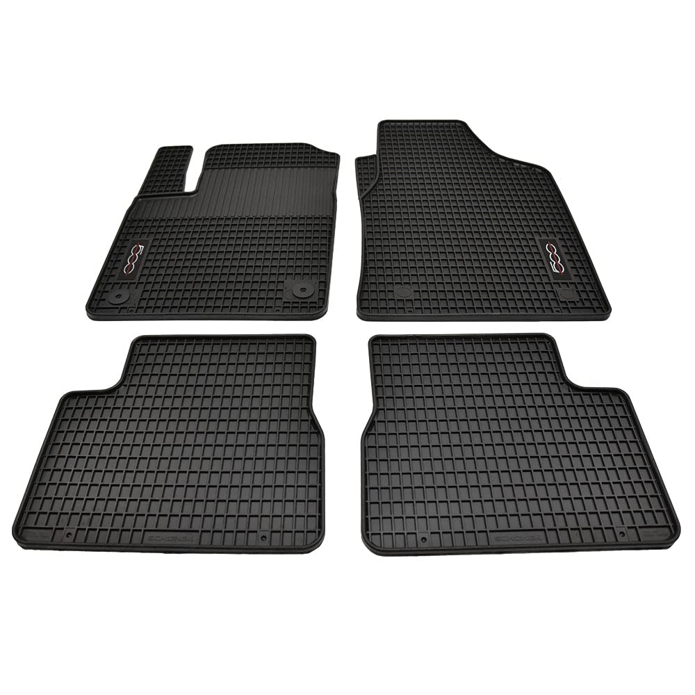 Edition Gummimatten Gummifußmatten geeignet für FIAT 500 + FIAT 500 Cabrio Elektro ab Baujahr 2020-10/2025 schwarz