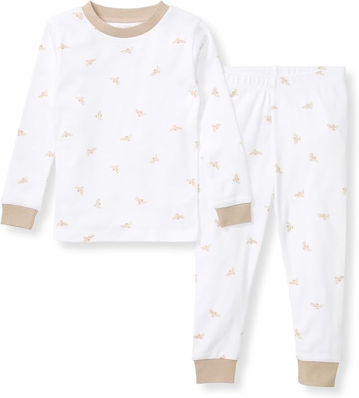Burt's Bees Pijamas de algodón orgánico para bebé para niños, conjunto de pijama para niños pequeños, 2 piezas