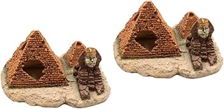 2 Pçs Réptil Camarão Adorno Resina Caverna Esconder Ornamento Decorações Esconderijos Simulação Tanque Decorativo Paisagem Peixes Aquário Esconderijo Decoração Pirâmides Decoração