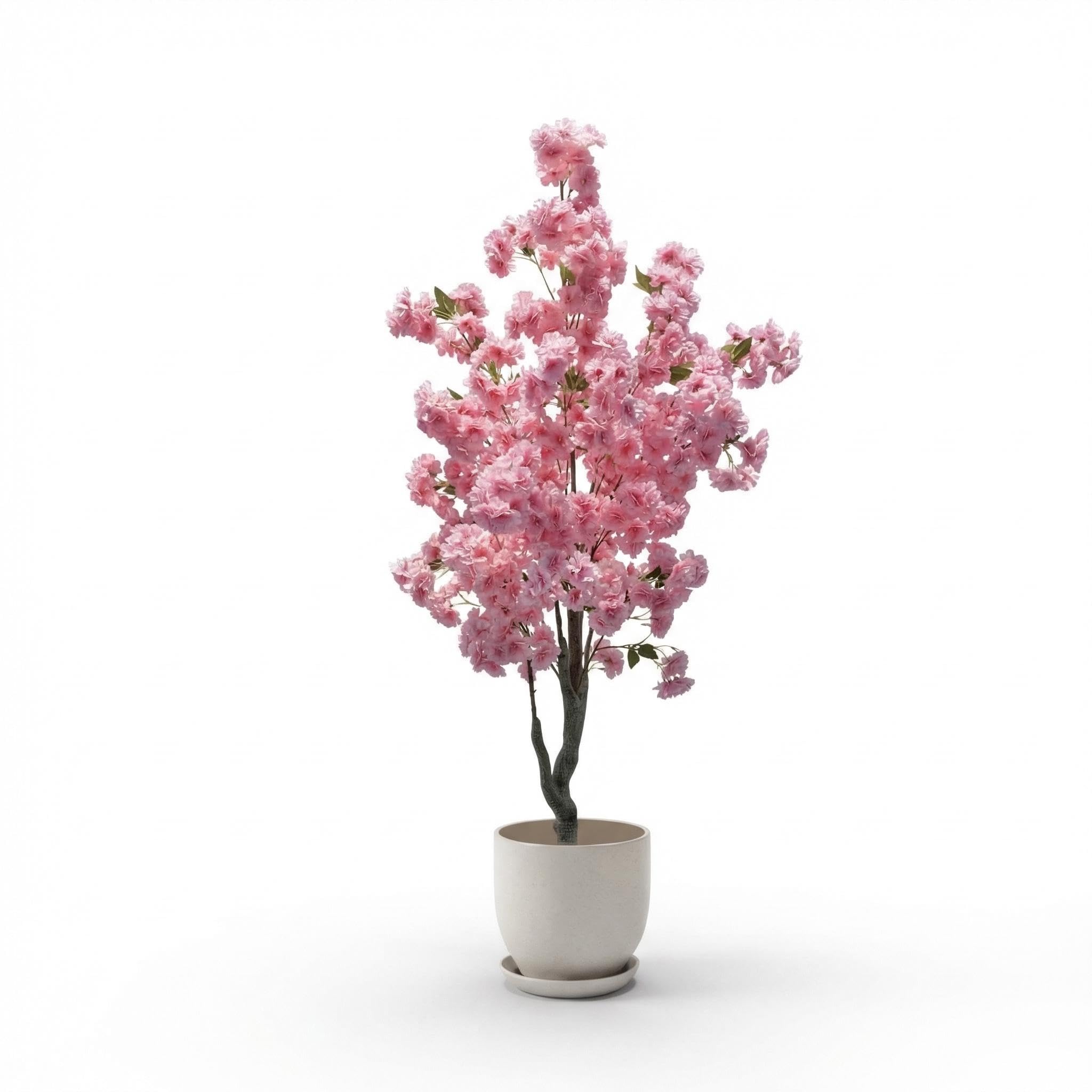 150 cm Plante Artificielle Intérieur Cerisiers en Fleurs Fausse Plante Cerisier Rose Décoration du Salon Grande Plante de Printemps en PVC et Fibre Textile L'intérieur et L'extérieur sans Pot Anti