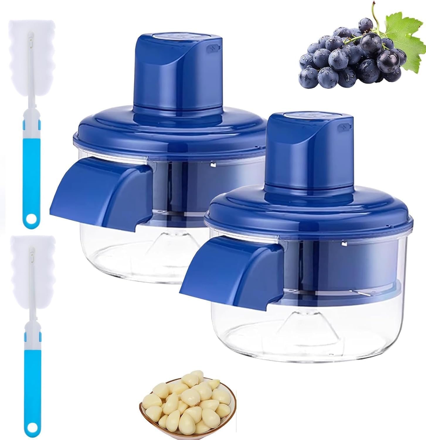 Pelatrice elettrica dell'uva, Strumento Automatico per la pelatura della Piccola Frutta, Macchine per Frutta Intelligenti Commerciali Ricaricabili per Aglio, Pomodoro, Ciliegia (2PCS)