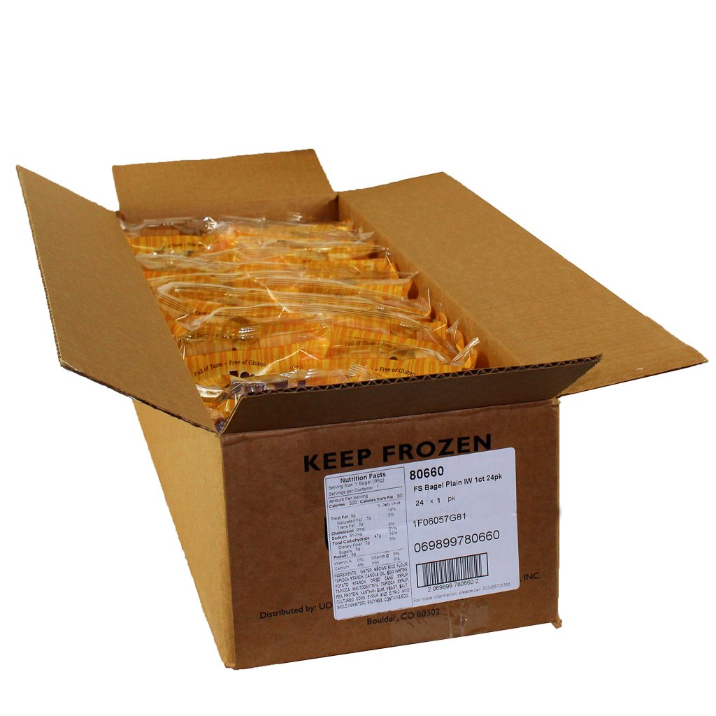 UDI's Gluten Free Plain Bagel, Individually Wrapped, 3.5 oz., (24 per case)