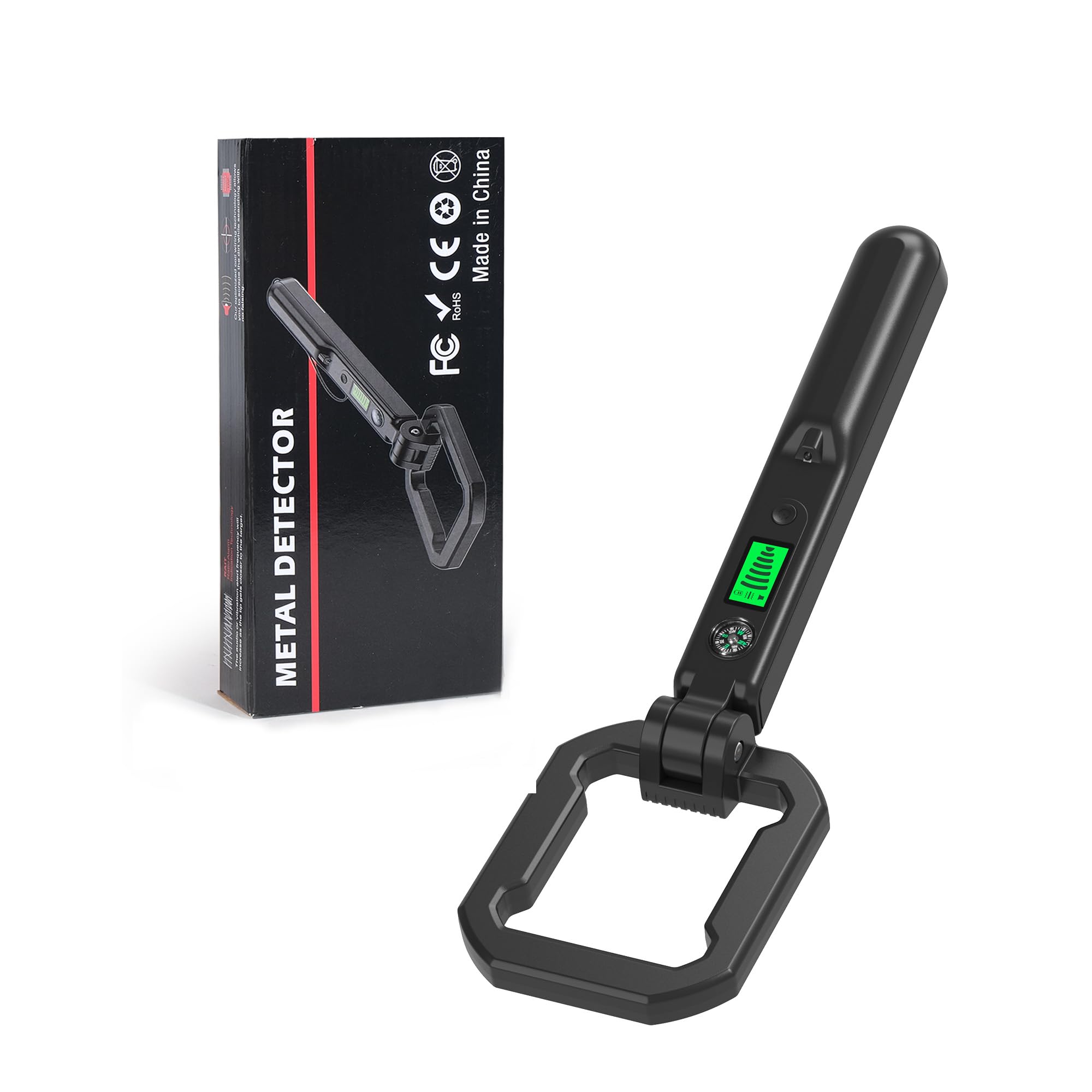 Foldable Handheld Metal Detector, Portable 360° Detection Tool, 37cm