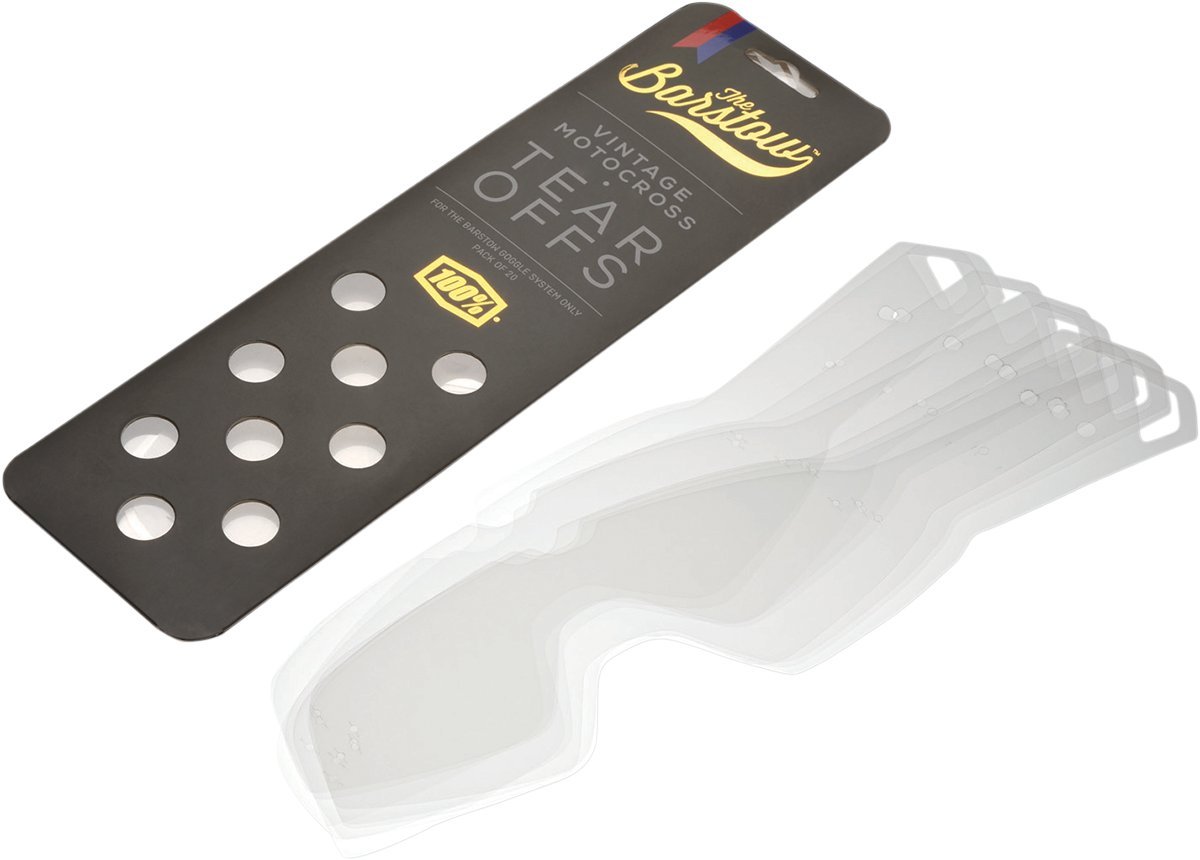 100% MÁSCARAS BARSTOW Standard Tear-Offs 20 PK