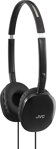 JVC HA-S160-B-E FLATS Lightweight Headphones - Black