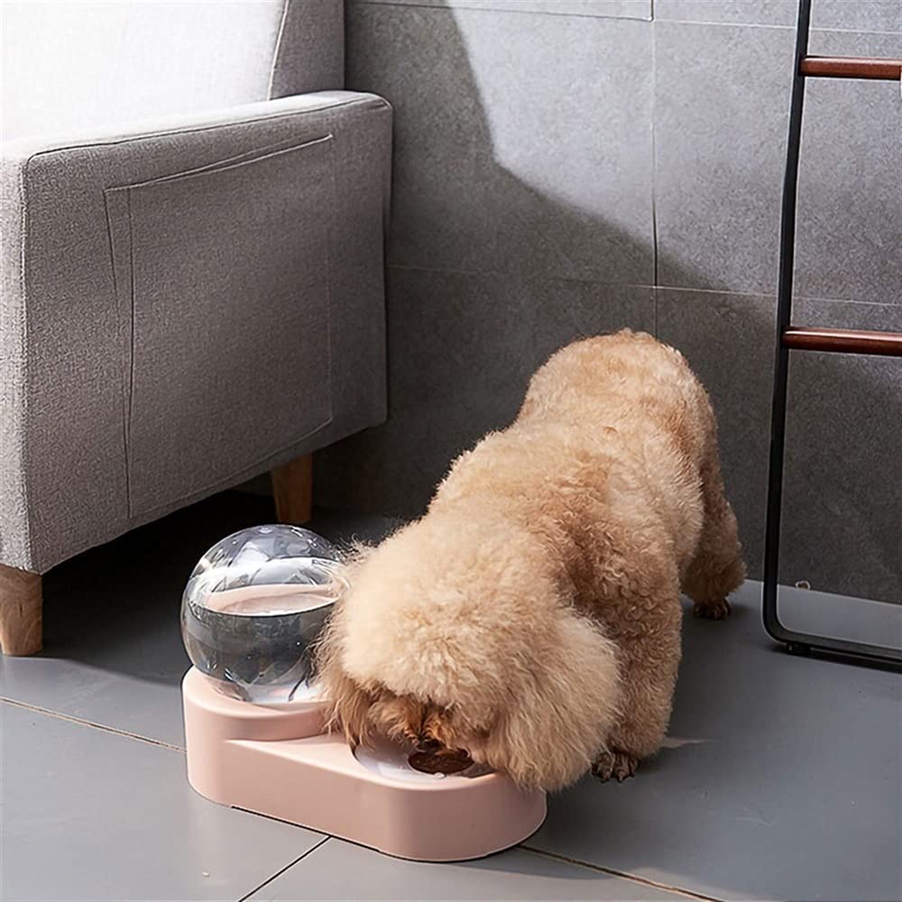 RTHGTFGW Comedero Perro Alimentador automático de la Comida del Gato del tazón de Mascotas 1.8l Waterer Waterer Water Single Grande Cuello Perro Perro Y GATIDO DE ALIMENTACIÓN (Color : Pink)