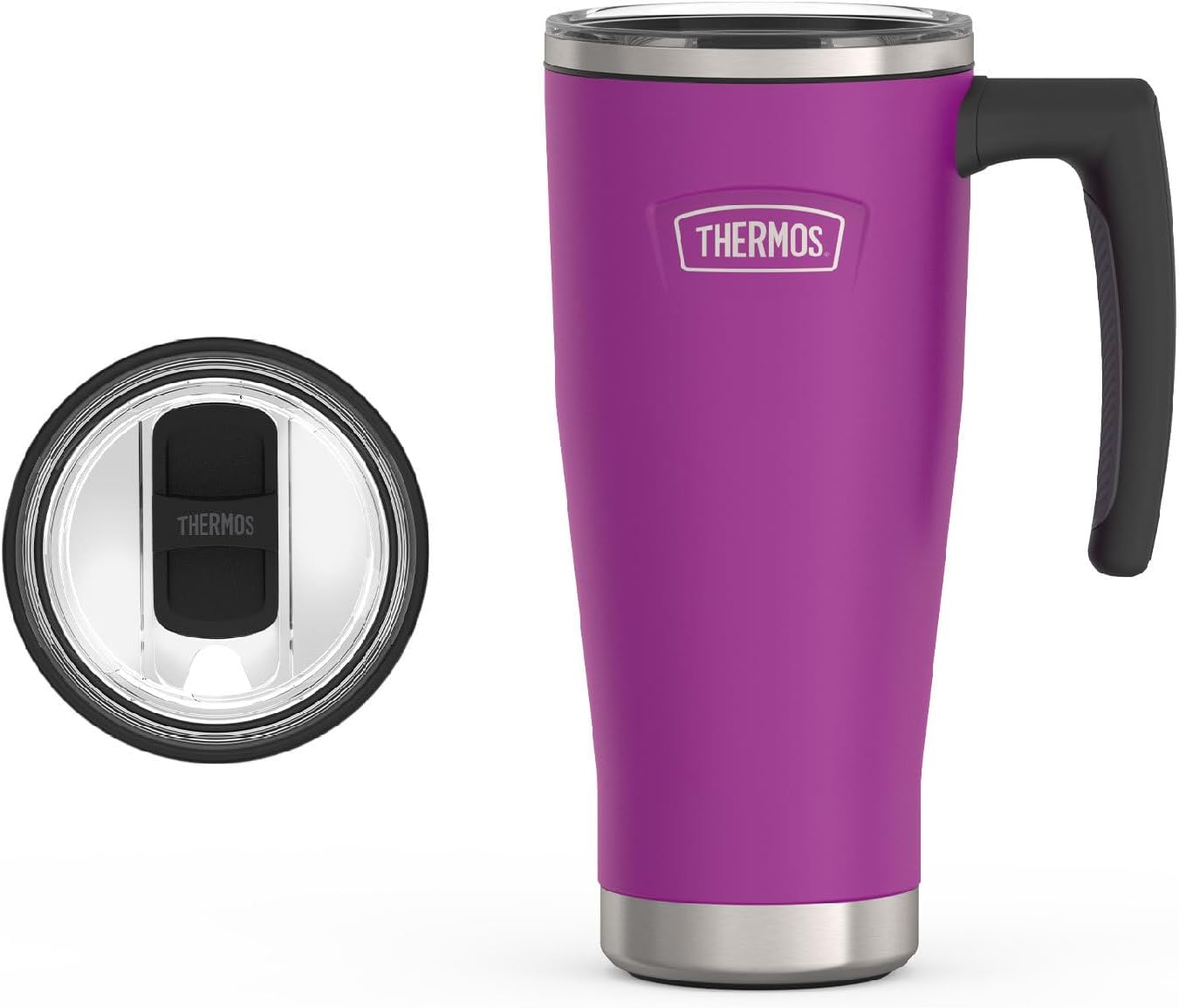 THERMOS ICON SERIES, Stainless Steel Mug with Slide Lock, 18 Ounce, Plum - Image 3