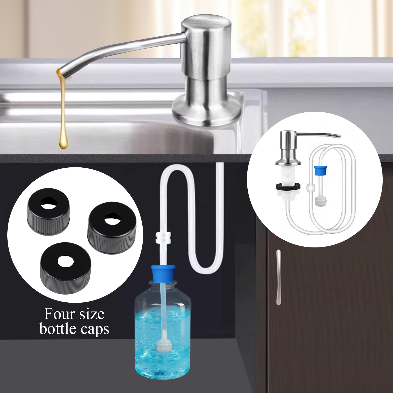 Kitchen Sink Soap Dispenser with 120cm Silicone Tube - Image 3