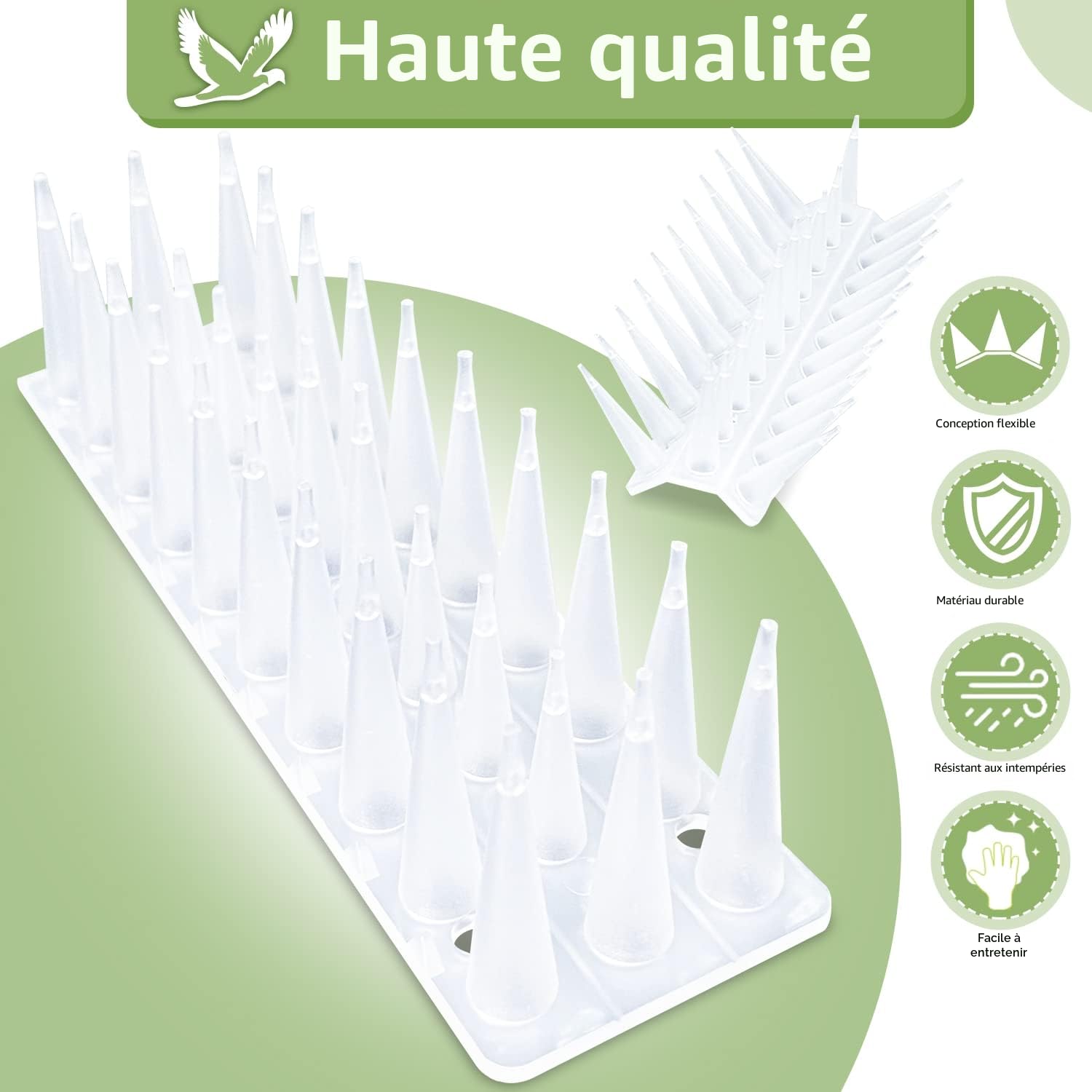Pic Anti Pigeon en Plastique 5.16M Transparent Pique Anti Pigeon Balcon Anti Pigeons pour Balcon Kit Repulsif Oiseaux Pic Anti Chat pour Moineaux Corneilles Chat