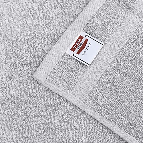 Utopia Towels 8-Piece Premium Towel Set, 2 Bath Towels, 2 Hand Towels, And 4 Wash Cloths, 600 Gsm 100% Ring Spun Cotton Highly Absorbent Towels For Bathroom, Gym, Hotel, And Spa (Silver) #TOP2