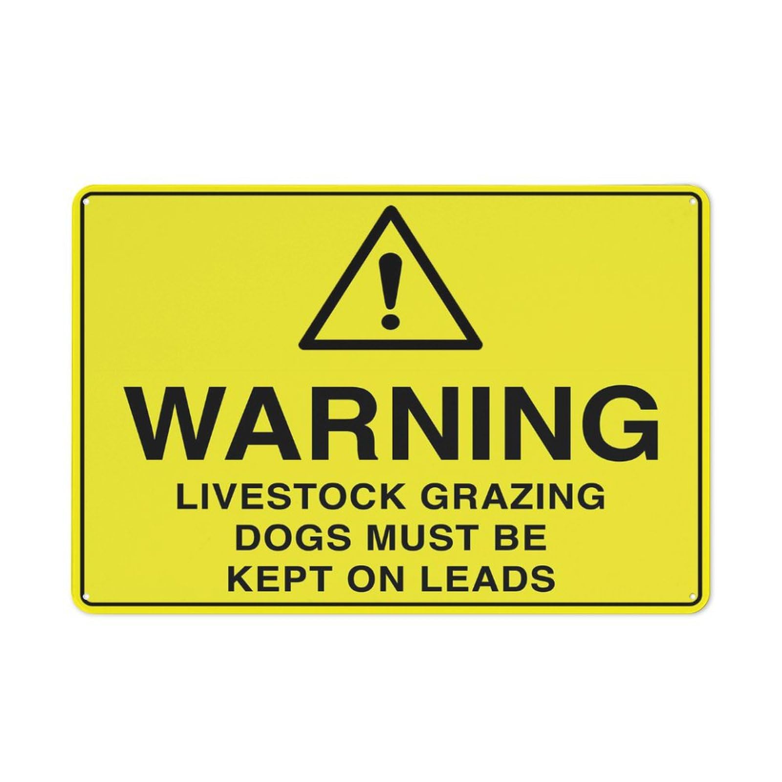 Warning Livestock Grazing Dogs Must Be Kept On Leads Sign Outdoor Signs Aluminum 12X8 Inch Uv Ink Printed For House And Business