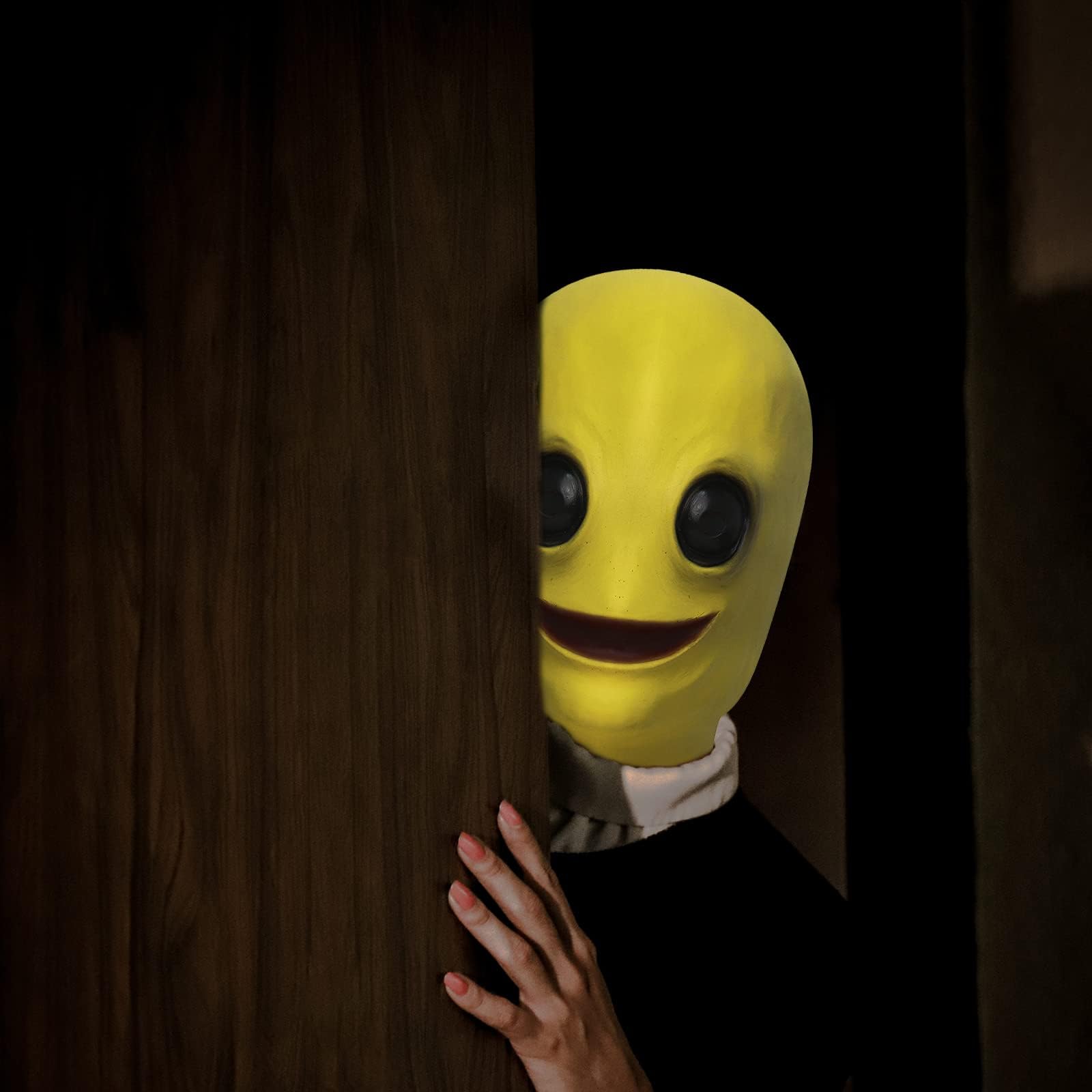 Alien Mask Realistic Latex Full Head Yellow Smile Mask Anime Movie Halloween Alien Cosplay Costume Props for Adults - Image 2