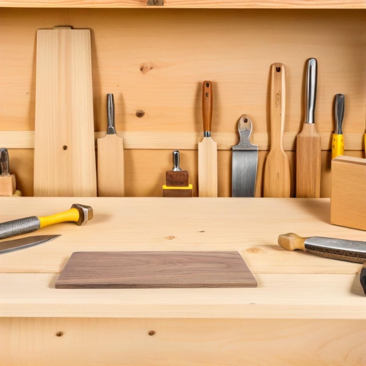 SHINEOFI Blocco di legno di noce spesso per artigianato, tavola di legno duro non finita con venature naturali per principianti progetti fai da te e intaglio artistico del legno