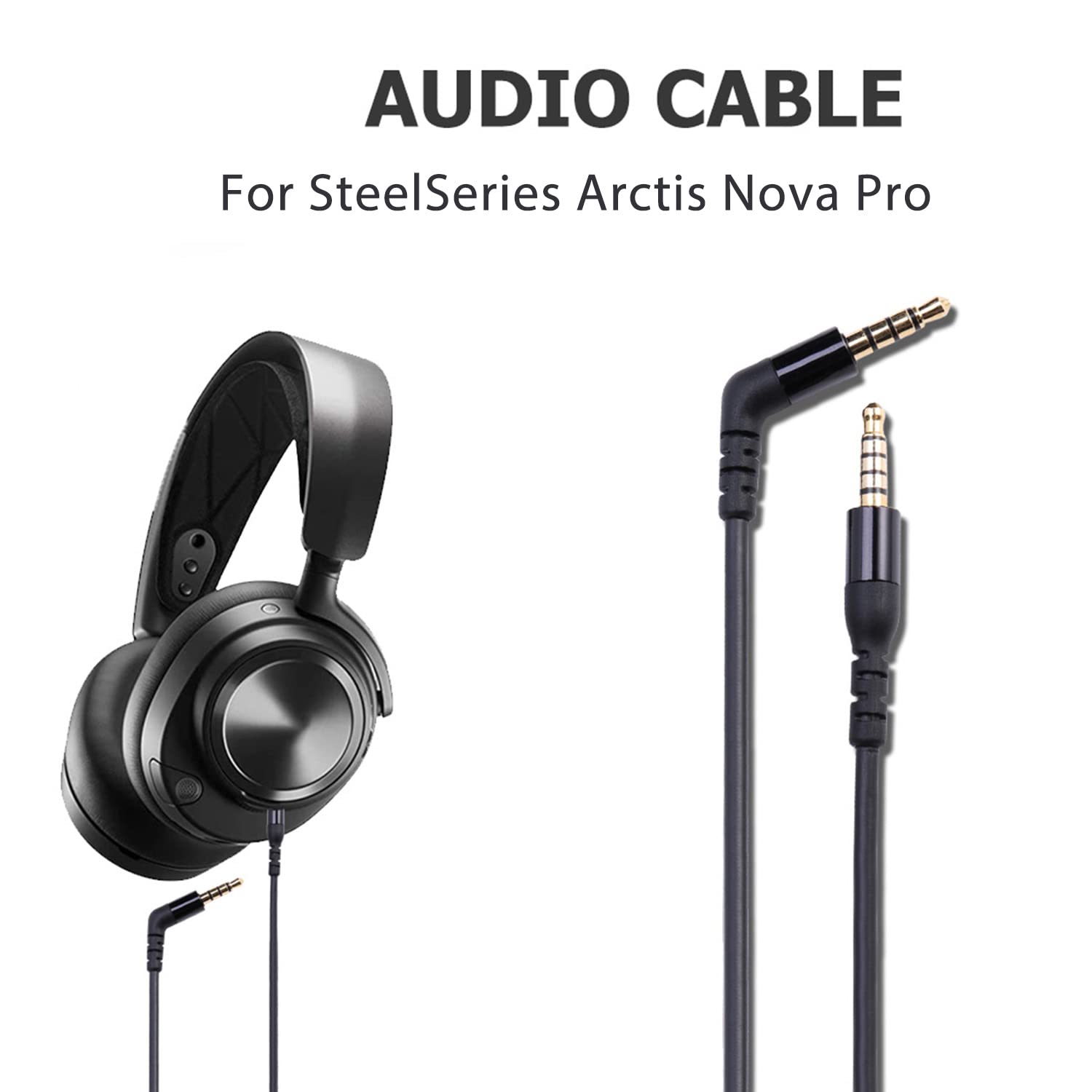 Adhiper Arctis Nova Pro Câble audio spécial compatible avec les écouteurs sans fil Steelseries Arctis Nova Pro (1,5 m/noir)