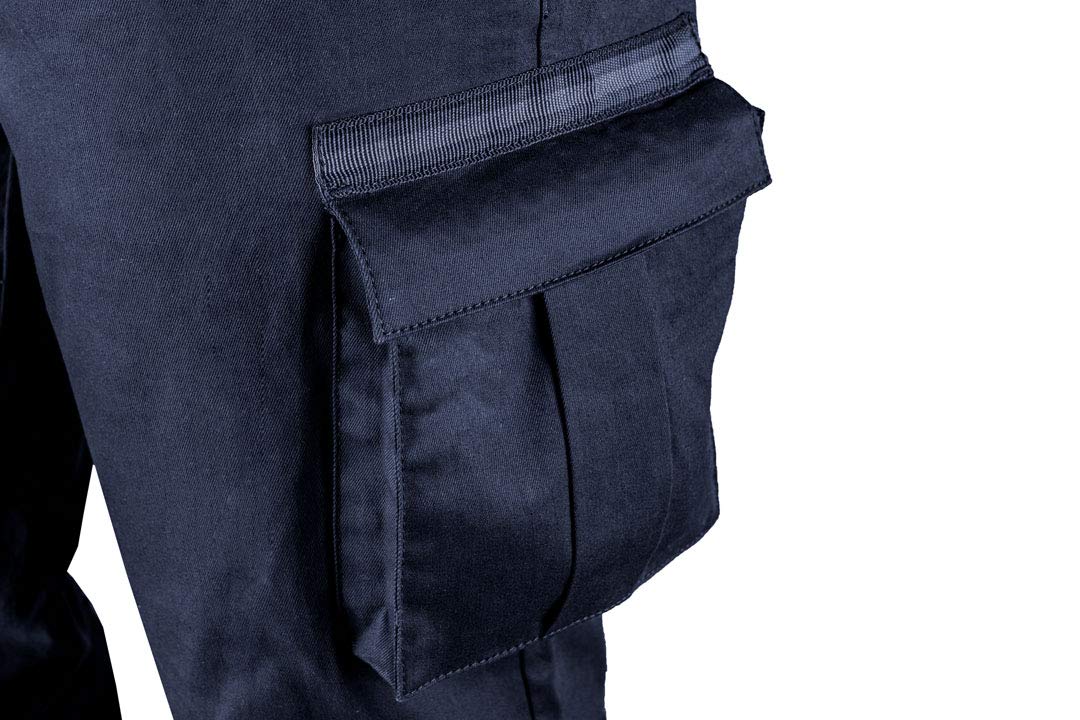 NEO TOOLS Salopette da lavoro da uomo, 60% cotone, 37% poliestere, 3% elastan 255 g/m2, taglie XS-3XL, tasche multifunzionali, elastico in vita e bretelle a Y con rinforzo