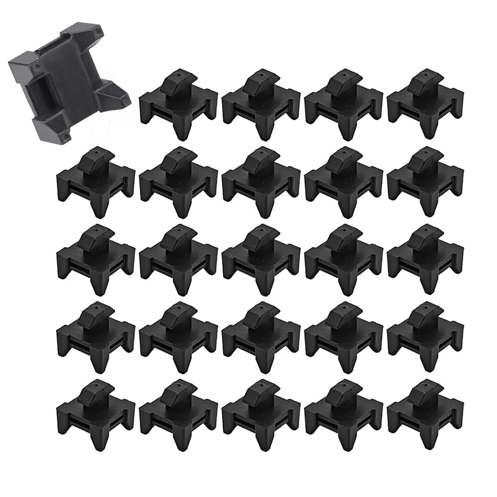 25Pack Plastic Cable Zip Tie Mounting Blocks, Wire Management Base Mounts Fast Cable Tidying Tool for 40 Series Aluminum T-Slot Extruded Profiles