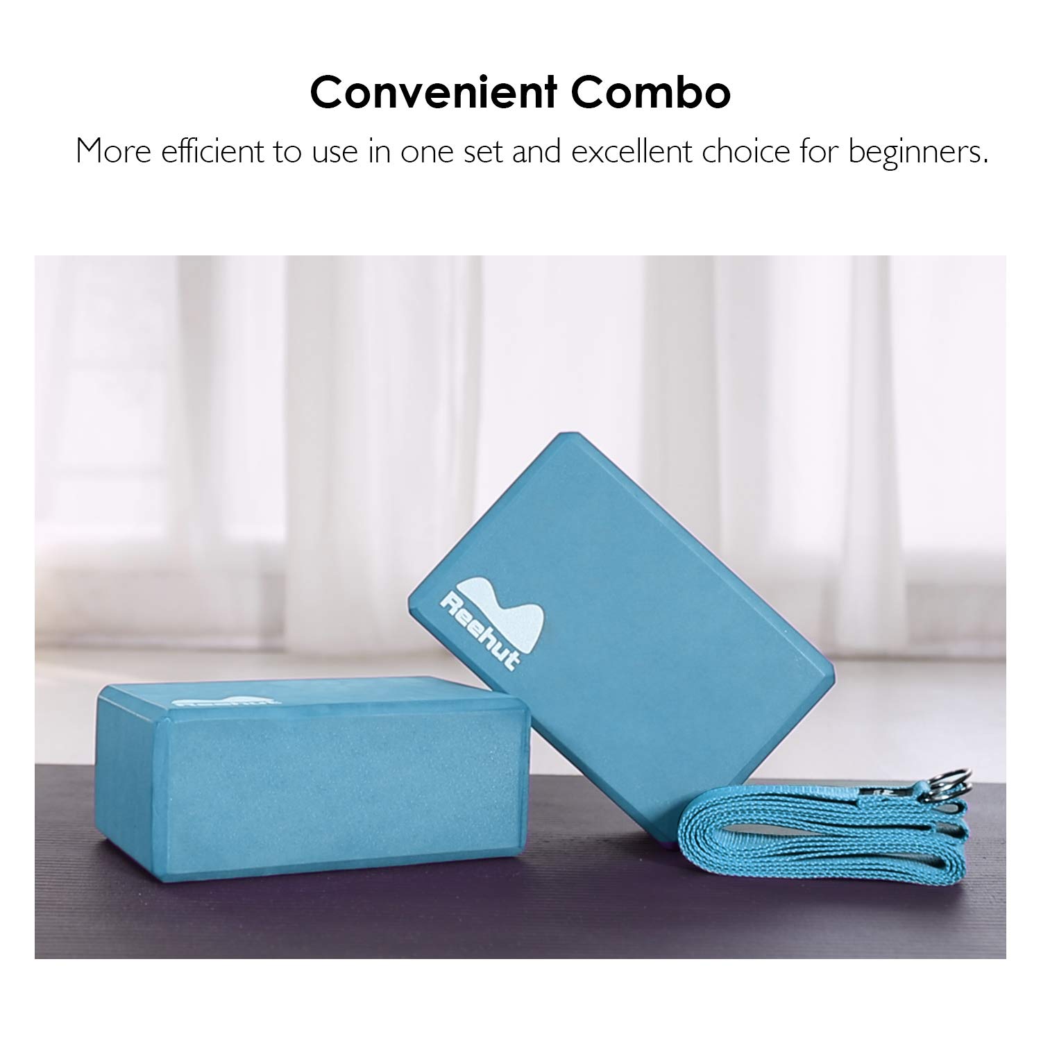 Set Yoga 2 Mattoncini + Cinghia 2,5m REEHUT - Alta Densità Per Stretching E Pilates - Foto 6