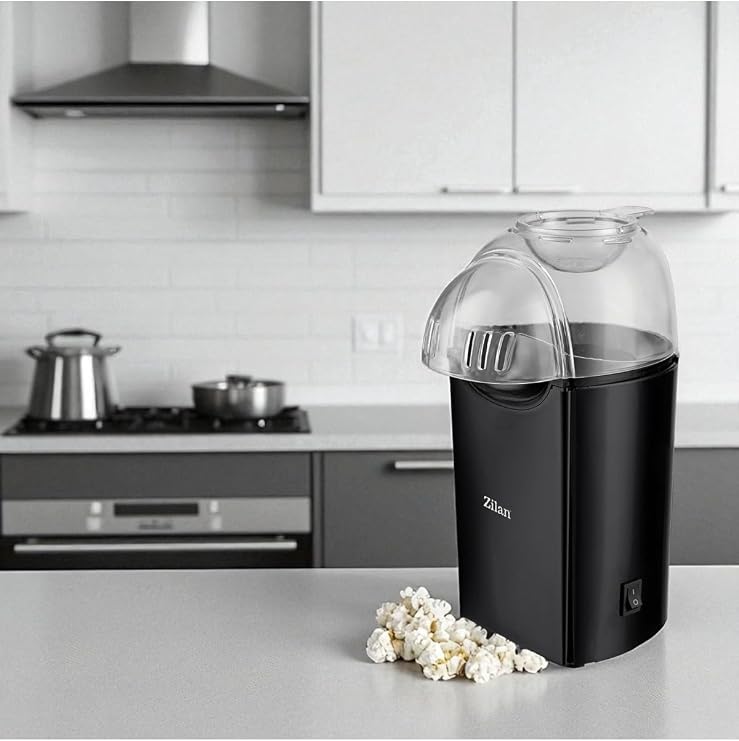 ZLN8045 Popcorn | Patlamış Mısır Makinesi | 1200W | Yağsız ve Sağlıklı Pişirme | Siyah